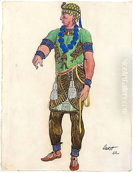 Costume Design For The Queen's Guard In 'judith', 1922 Oil Painting by Leon Samoilovitch Bakst