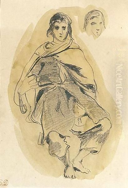 Une Jeune Fille Marocaine Oil Painting by Eugene Delacroix