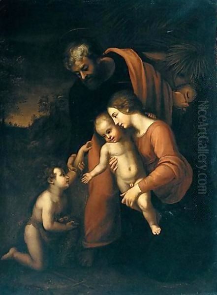 The Holy Family With The Infant Saint John The Baptist Oil Painting by Raphael