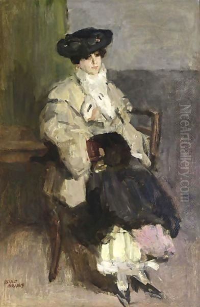 A'Une Parisienne A' Oil Painting by Isaac Lazarus Israels