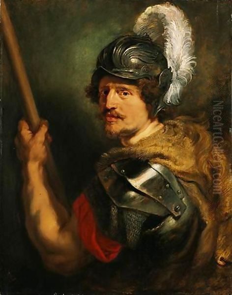 A Portrait Of A Man As The God Mars Oil Painting by (studio of) Rubens, Peter Paul