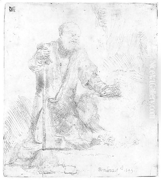 St Peter In Penitence Oil Painting by Harmenszoon van Rijn Rembrandt