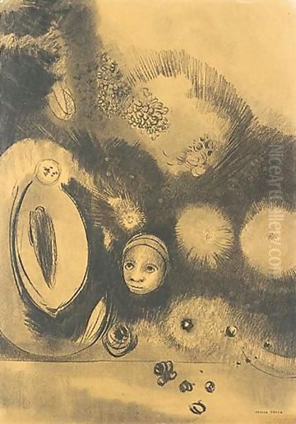 Visage - Germination Oil Painting by Odilon Redon