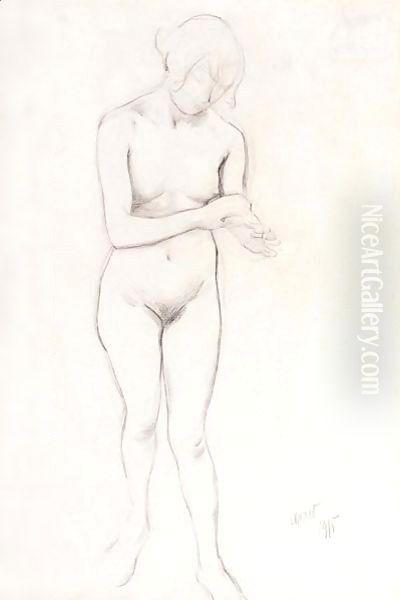 Female Nude Oil Painting by Leon Samoilovitch Bakst