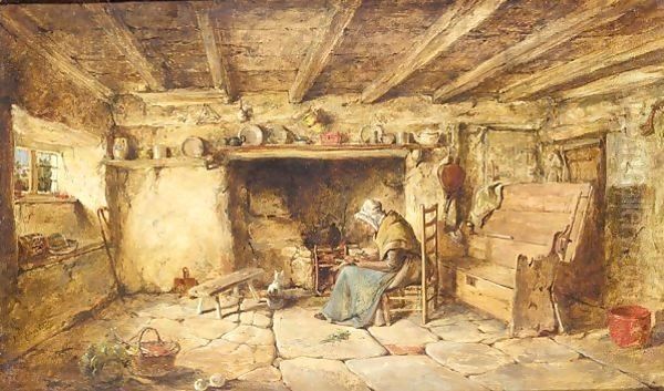 Prepering dinner Oil Painting by James Hardy Jnr