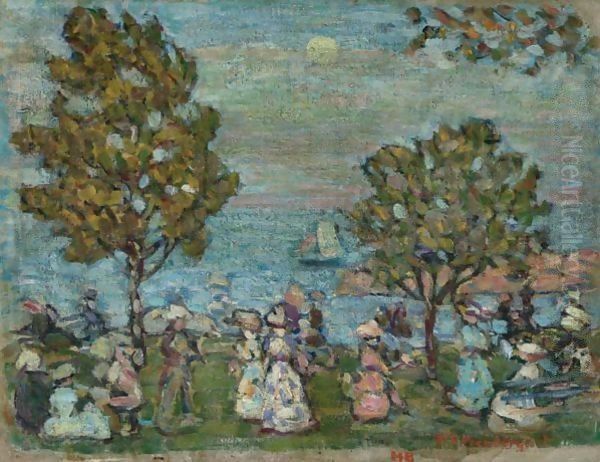 Late Afternoon (Moonlight At Marblehead) Oil Painting by Maurice Brazil Prendergast