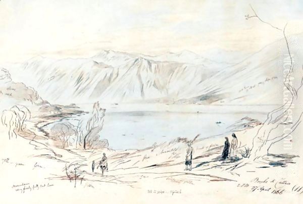 Bocche Di Cattaro, Montenegro Oil Painting by Edward Lear