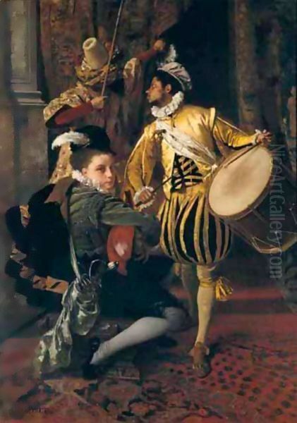Musical Interlude Oil Painting by Jacquet Gustave
