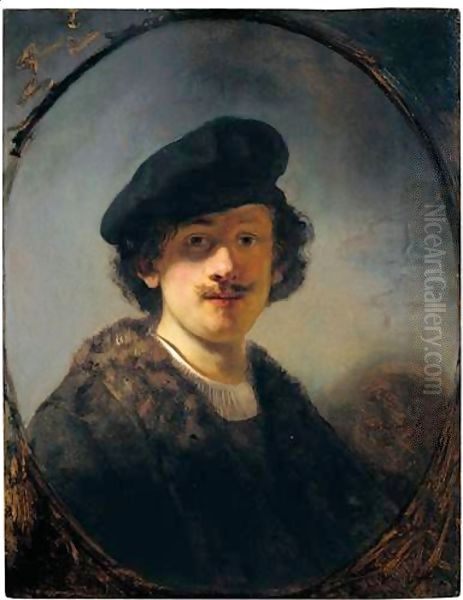 Self-Portrait With Shaded Eyes Oil Painting by Harmenszoon van Rijn Rembrandt