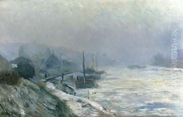 La Seine En Hiver Oil Painting by Albert Lebourg