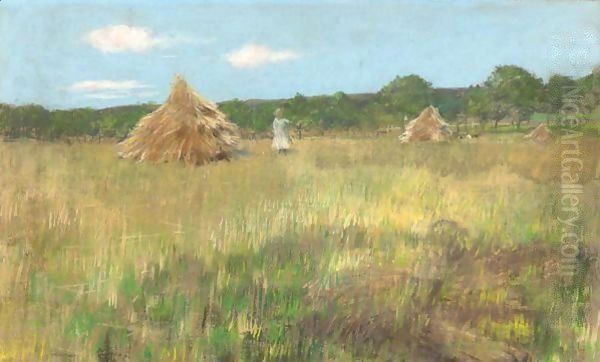 Grain Field, Shinnecock Hills Oil Painting by William Merritt Chase