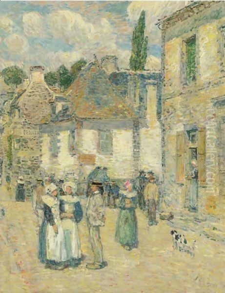 Pont-Aven Oil Painting by Childe Hassam
