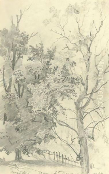 Wooded Landscape Near St. Germain Oil Painting by Jean-Baptiste-Camille Corot