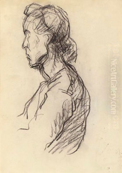 Tete Et Epaules De Femme Oil Painting by Paul Cezanne