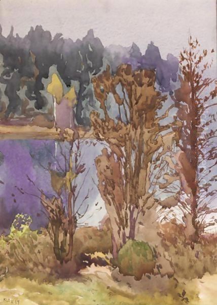 Autumnal Landscape Oil Painting by Leon Samoilovitch Bakst