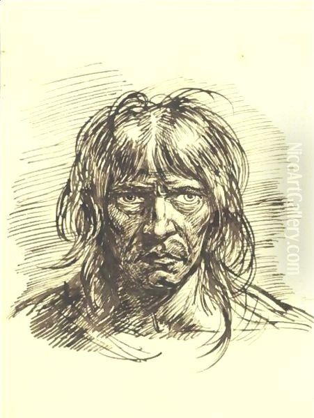 Head Of A Man Oil Painting by Benjamin West