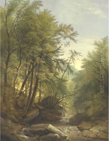 Landscape, After Durand (The Wissahickon) Oil Painting by Rembrandt Peale