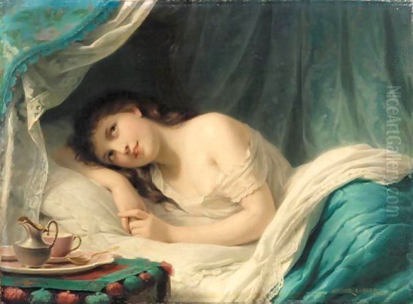 Reclining Beauty Oil Painting by Fritz Zuber-Buhler