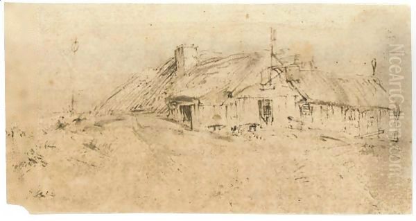 An Inn On A Dyke Oil Painting by Harmenszoon van Rijn Rembrandt