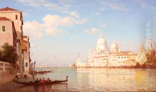 Santa Maria Della Salute, Venice Oil Painting by Amedee Rosier
