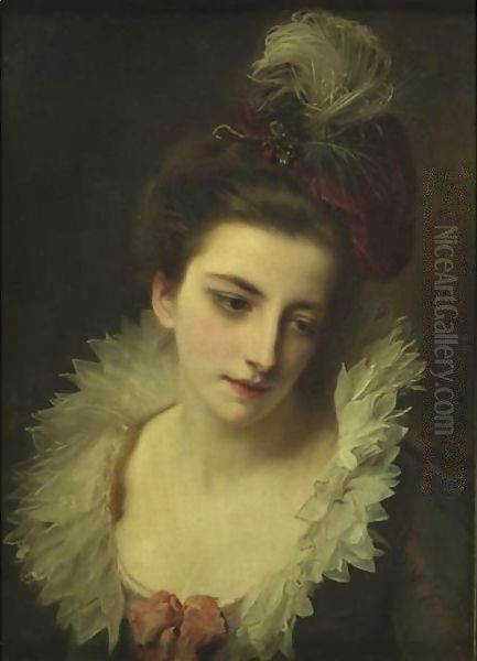 Pensive Beauty Oil Painting by Jacquet Gustave