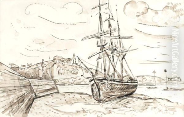 Baie De Paimpol A Maree Basse Oil Painting by Paul Signac