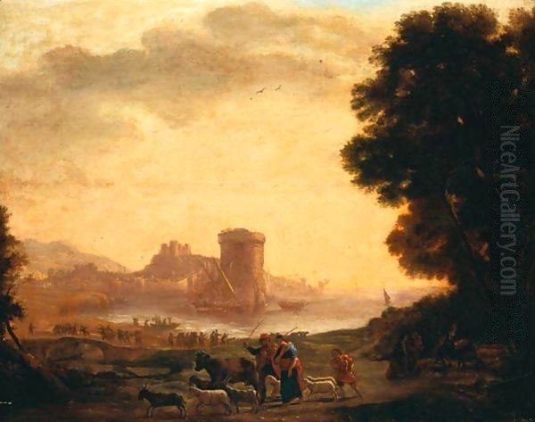 Paesaggio Con Pastori Oil Painting by Claude Lorrain (Claude Gellee)
