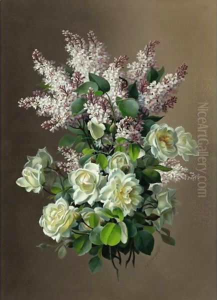Lilacs And Roses Oil Painting by Paul De Longpre