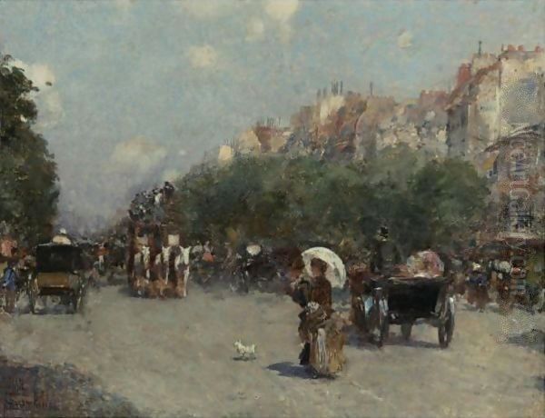 Paris Street Scene 2 Oil Painting by Childe Hassam