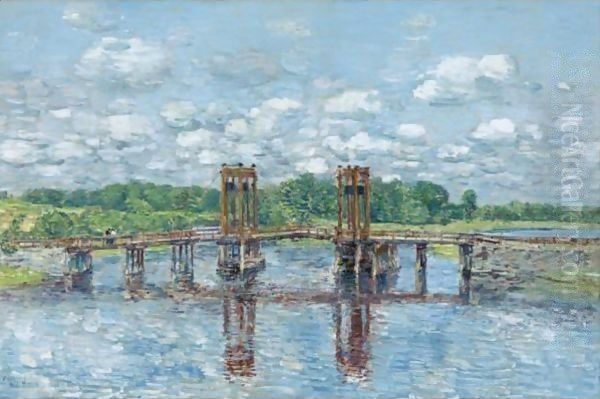 The Toll Bridge, New Hampshire, Near Exeter Oil Painting by Childe Hassam