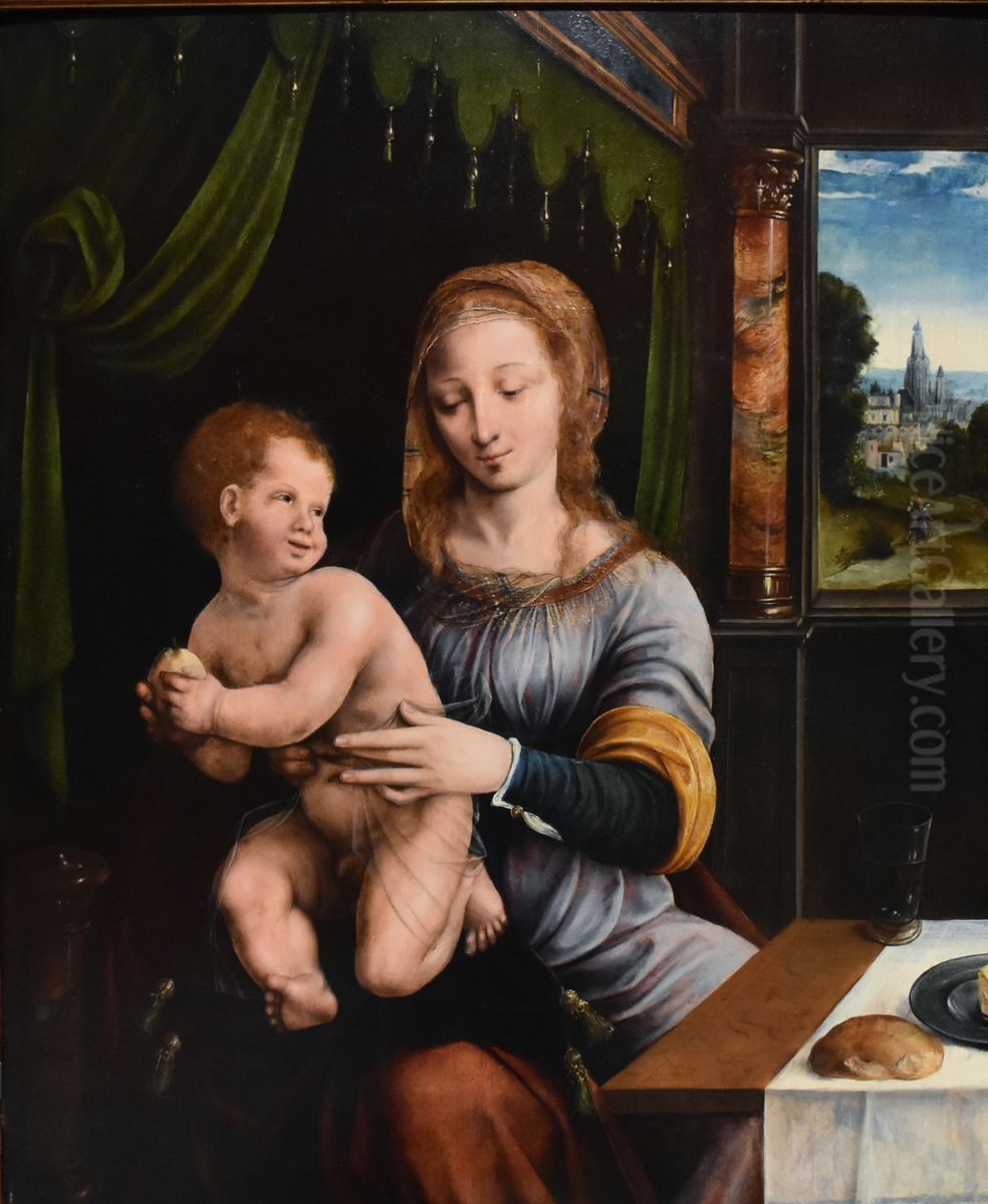 Madonna And Child Oil Painting by Joos Van Cleve