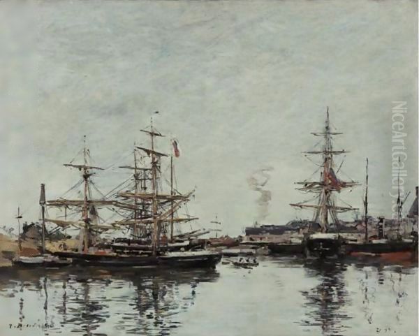 Deauville-Le Bassin 2 Oil Painting by Eugene Boudin