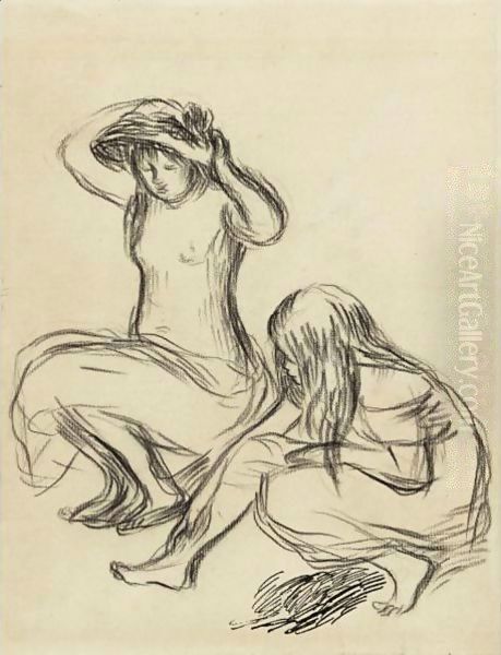 Jeunes Filles Oil Painting by Pierre Auguste Renoir