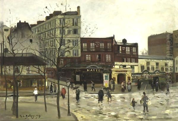 Le Coin De La Rue Des Martyrs Et Boulevard De Rochechouart Oil Painting by Hippolyte Camille Delpy