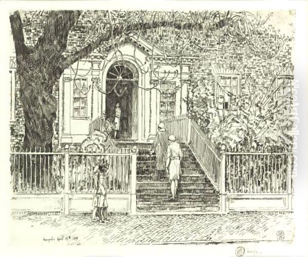 The Chase House (Cortissoz - Clayton 309) Oil Painting by Childe Hassam