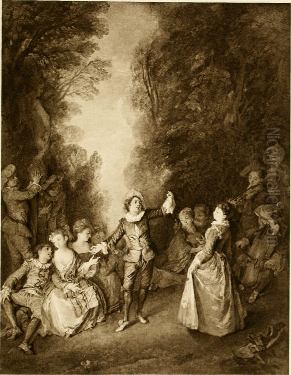 Fete Champetre Oil Painting by Nicolas Lancret