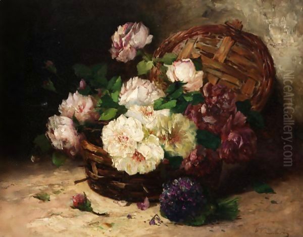 Still Life Of Flowers 3 Oil Painting by Eugene Henri Cauchois