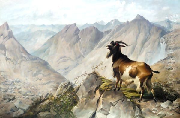 The Scapegoat - And The Goat Shall Bear Upon Him All Their Iniquities Unto A Land Not Inhabited. Leviticus, Xvi. 22 Oil Painting by Thomas Sidney Cooper