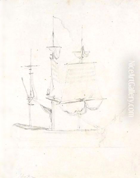 Study Of A Ship Oil Painting by John Constable