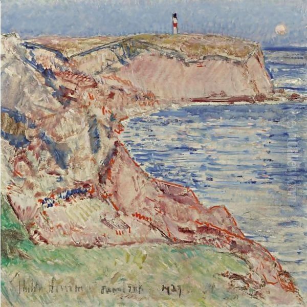 Montauk Light Oil Painting by Childe Hassam