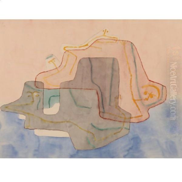 Mythos Einder Insel (Myth Of An Island) Oil Painting by Paul Klee