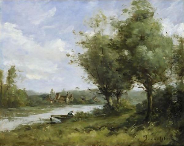 On The River Oil Painting by Paul Trouillebert