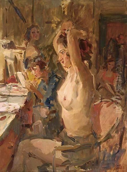 In The Dressing Room Of The Scala Theatre, The Hague Oil Painting by Isaac Lazarus Israels