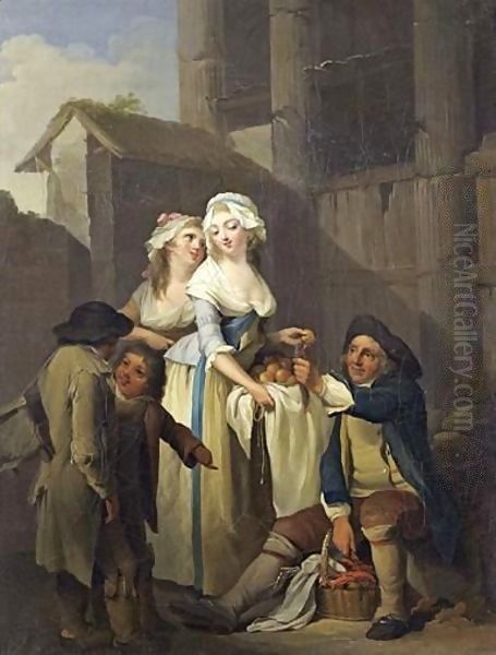 Market Scene Oil Painting by Louis Leopold Boilly