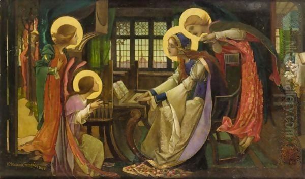 St Cecilia Oil Painting by Edward Reginald Frampton