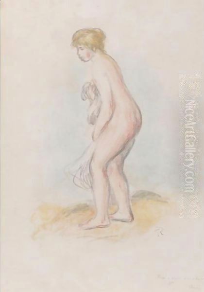 Baigneuse Debout, En Pied Oil Painting by Pierre Auguste Renoir