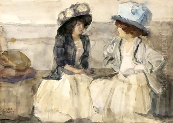 Elegant Ladies Conversing Oil Painting by Isaac Lazarus Israels