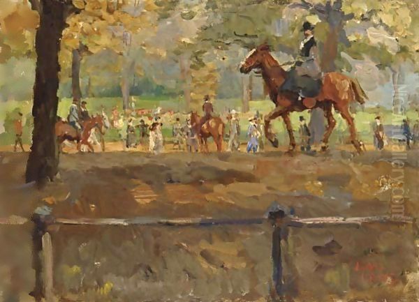 Hyde Park, Rotten Row, London 2 Oil Painting by Isaac Lazarus Israels