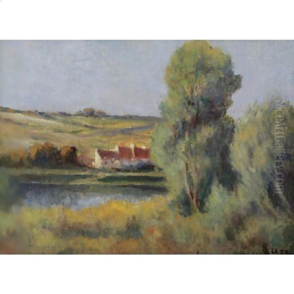 Maisons Au Bord De L'Eau Oil Painting by Maximilien Luce