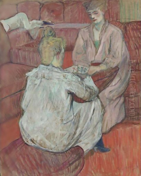 La Partie De Cartes Oil Painting by Henri De Toulouse-Lautrec